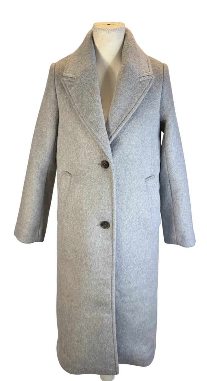Abercrombie Longline Wool Blend Coat Gray Women’s XXS Petite Outerwear Fall XXSP